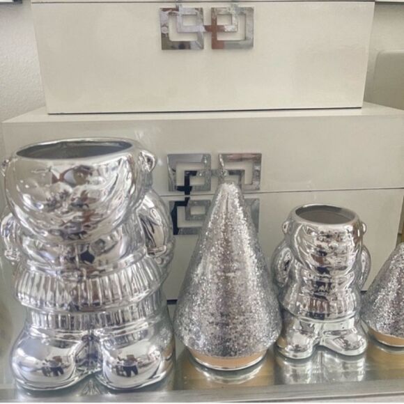 Set of 2 NEW Silver DW Home Gnome Candle 
SILVER SPRUCE Scented - Picture 5 of 16